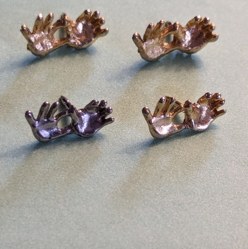 12 weeks pregnant hand pins 3 gold rone one silver tone. Birth Announcement